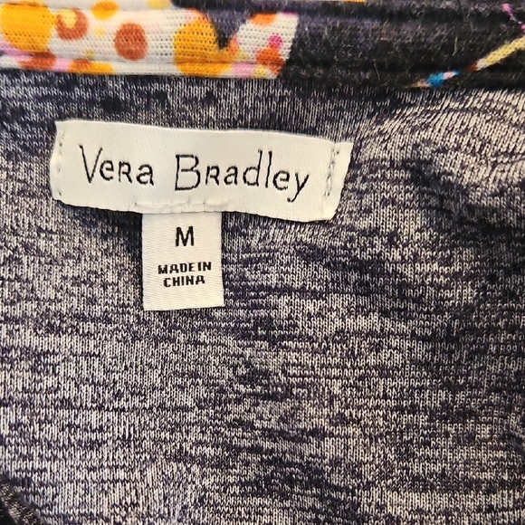 Vera Bradley Blue Lace-Up Hoodie Floral Hood Lining Size M - Picture 9 of 10